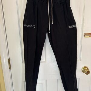 Black 'Social Science' Men's Jogger Sweatpants - Casual Drawstring